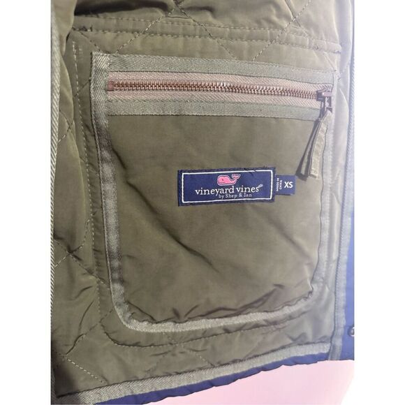 Vintage y2k Vineyard Vines diamond quilted chore barn coat lined XS navy jacket - Picture 8 of 13
